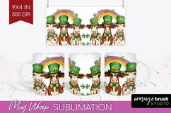 St. Patricks Day Mug Wrap - Cute Animals Mug PNG Sublimation Product Image 1