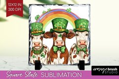 St. Patricks Day Slate PNG - Cute Animals Square Slate Product Image 1