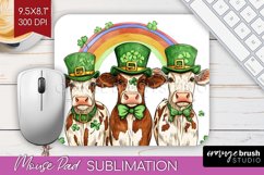 St. Patricks Day Mouse Pad Sublimation - Cute Animals PNG Product Image 1
