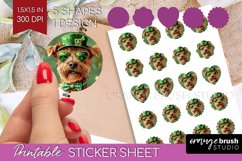St. Patricks Day Round Sticker - Cute Animals Printable Product Image 1