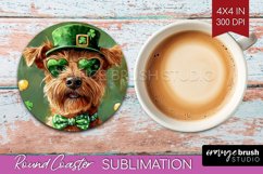 St. Patricks Day Round Coaster - Cute Animals Coaster PNG Product Image 1