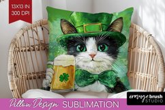 St. Patricks Day Pillow Sublimation - Cute Animals Pillow Product Image 1