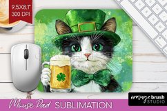 St. Patricks Day Mouse Pad Sublimation - Cute Animals PNG Product Image 1