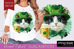 St. Patricks Day Round Tshirt Background - Cute Animals PNG Product Image 1