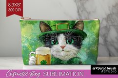 St. Patricks Day Cosmetic Bag - Cute Animals Makeup Bag PNG Product Image 1