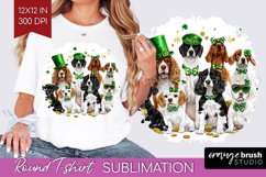 St. Patricks Day Round Tshirt Background - Cute Animals PNG Product Image 1