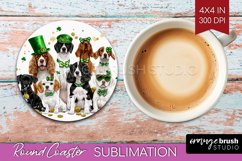 St. Patricks Day Round Coaster - Cute Animals Coaster PNG Product Image 1