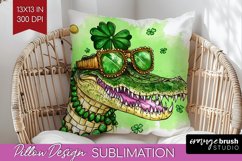 St. Patricks Day Pillow Sublimation - Cute Animals Pillow Product Image 1