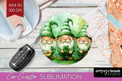 St. Patricks Day Car Coaster - Cute Animals Coaster PNG Product Image 1