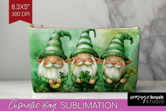 St. Patricks Day Cosmetic Bag - Cute Animals Makeup Bag PNG Product Image 1