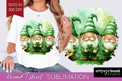 St. Patricks Day Round Tshirt Background - Cute Animals PNG Product Image 1