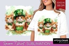 St. Patricks Day Square Tshirt Background - Cute Animals PNG Product Image 1