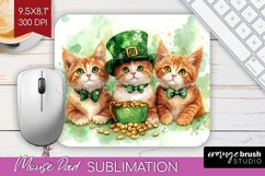 St. Patricks Day Mouse Pad Sublimation - Cute Animals PNG Product Image 1