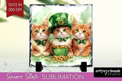 St. Patricks Day Slate PNG - Cute Animals Square Slate Product Image 1