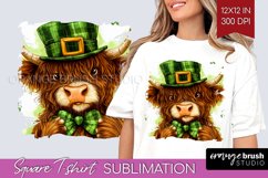 St. Patricks Day Square Tshirt Background - Cute Animals PNG Product Image 1