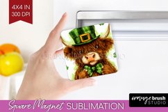 St. Patricks Day Magnet Sublimation - Cute Animals Square Product Image 1