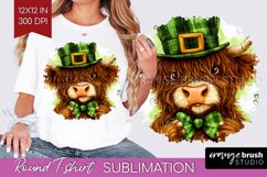 St. Patricks Day Round Tshirt Background - Cute Animals PNG Product Image 1