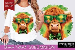 St. Patricks Day Round Tshirt Background - Cute Animals PNG Product Image 1