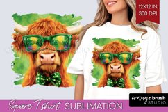 St. Patricks Day Square Tshirt Background - Cute Animals PNG Product Image 1