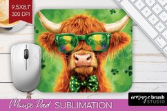 St. Patricks Day Mouse Pad Sublimation - Cute Animals PNG Product Image 1