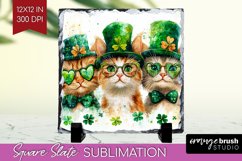 St. Patricks Day Slate PNG - Cute Animals Square Slate Product Image 1