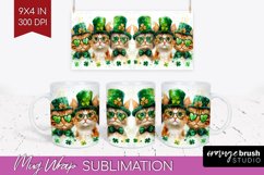 St. Patricks Day Mug Wrap - Cute Animals Mug PNG Sublimation Product Image 1
