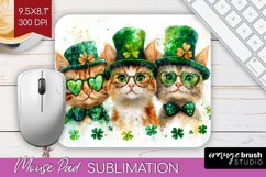 St. Patricks Day Mouse Pad Sublimation - Cute Animals PNG Product Image 1