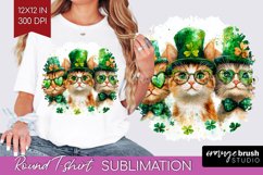St. Patricks Day Round Tshirt Background - Cute Animals PNG Product Image 1