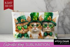 St. Patricks Day Cosmetic Bag - Cute Animals Makeup Bag PNG Product Image 1