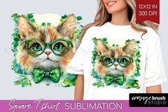 St. Patricks Day Square Tshirt Background - Cute Animals PNG Product Image 1