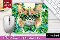 St. Patricks Day Mouse Pad Sublimation - Cute Animals PNG Product Image 1