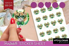 St. Patricks Day Round Sticker - Cute Animals Printable Product Image 1
