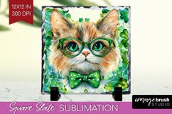 St. Patricks Day Slate PNG - Cute Animals Square Slate Product Image 1
