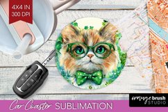 St. Patricks Day Car Coaster - Cute Animals Coaster PNG Product Image 1