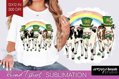 St. Patricks Day Round Tshirt Background - Cute Animals PNG Product Image 1