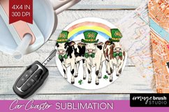 St. Patricks Day Car Coaster - Cute Animals Coaster PNG Product Image 1