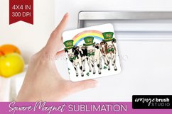 St. Patricks Day Magnet Sublimation - Cute Animals Square Product Image 1