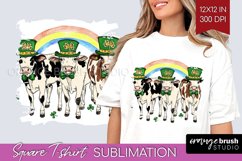 St. Patricks Day Square Tshirt Background - Cute Animals PNG Product Image 1