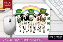 St. Patricks Day Mouse Pad Sublimation - Cute Animals PNG Product Image 1