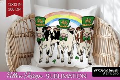 St. Patricks Day Pillow Sublimation - Cute Animals Pillow Product Image 1