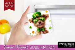 St. Patricks Day Magnet Sublimation - Cute Animals Square Product Image 1
