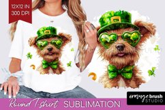 St. Patricks Day Round Tshirt Background - Cute Animals PNG Product Image 1