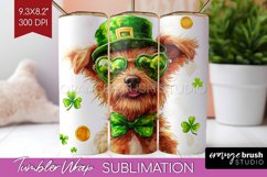 St. Patricks Day Tumbler Wrap - Cute Animals Tumbler PNG Product Image 1