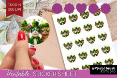 St. Patricks Day Round Sticker - Cute Animals Printable Product Image 1
