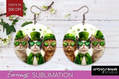 St. Patricks Day Round Earrings - Cute Animals PNG Product Image 1