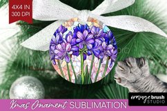 Stained Glass Flowers Ornament PNG - Floral PNG Sublimation Product Image 1