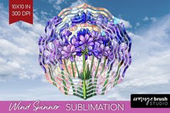Stained Glass Flowers Wind Spinner Sublimation PNG - Floral Product Image 1