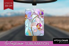 Stained Glass Flowers Air Freshener PNG - Floral PNG Product Image 1