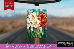 Stained Glass Flowers Air Freshener PNG - Floral PNG Product Image 1