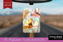 Stained Glass Flowers Air Freshener PNG - Floral PNG Product Image 1